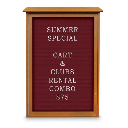 United Visual Products Outdoor Enclosed Combo Board, 72"x36", Gold Frame/Green & Pumice UVCB7236ODG-GREEN-PUMICE